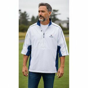 Antigua Bandon Dunes Men's Pullover Golf Shirt Half Zip White Size Medium NWT